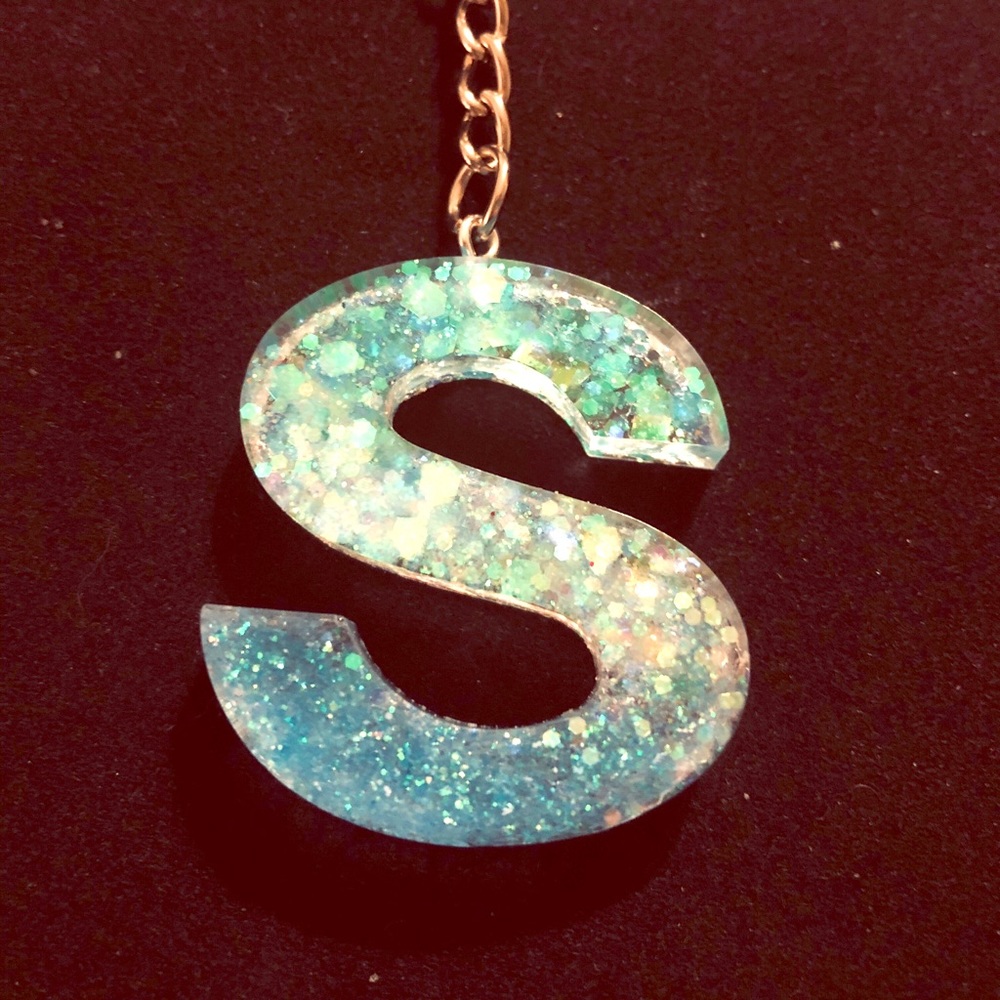Handmade letter S keychain